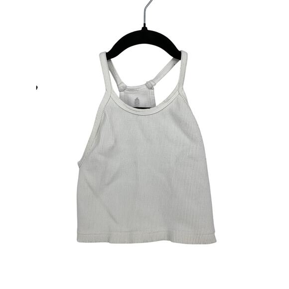 Free People Movement Womens Size XS Cropped Racerback Tank Top White - Picture 1 of 3